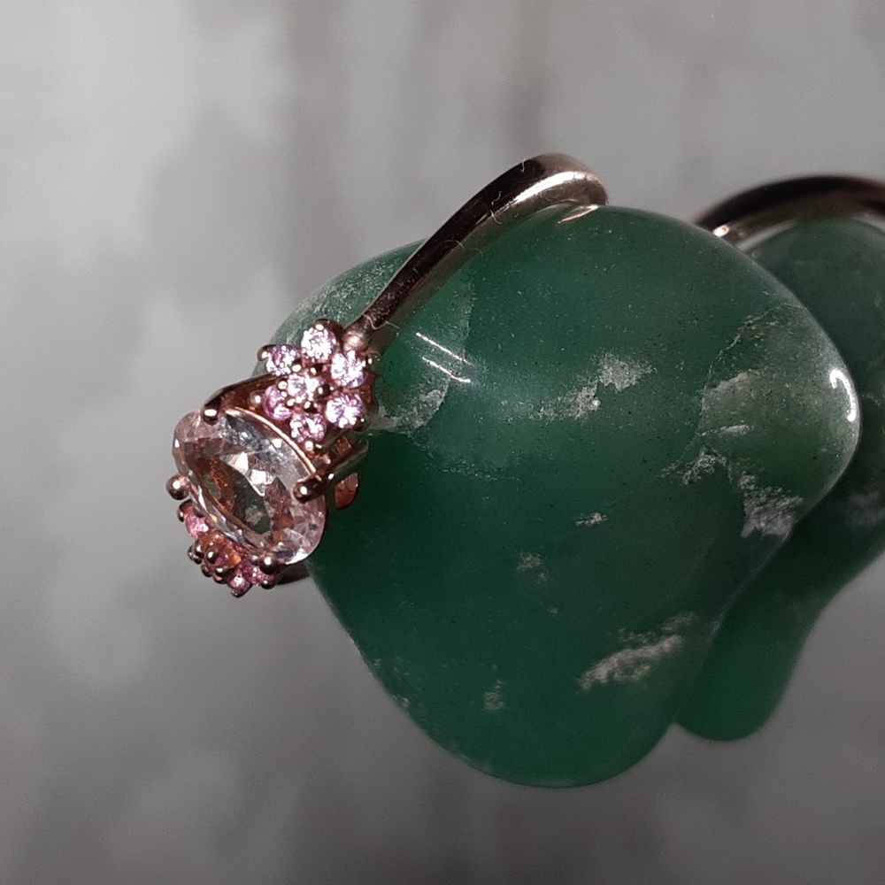 925 Morganite And Pink Sapphire Ring. - Picture 4 of 10